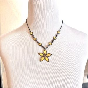 Yellow Flower Pendant Necklace